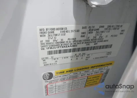 2019 Ford Expedition Xl from USA, damaged, VIN 1FMJU1FTXKEA52883